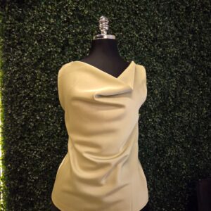 Blusa satinada sin tirantes beige/verde/azul