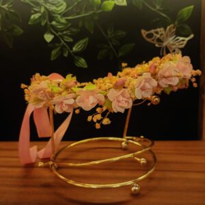 Coronita de flores rosas