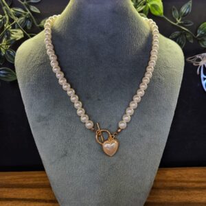 collar perlas corazon