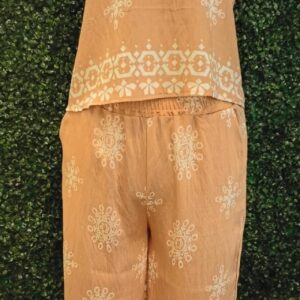 Conjunto lino cafe