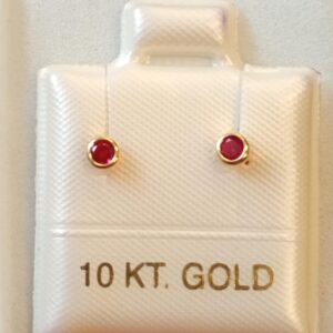 Broquel bicel circonias rojas (oro 10 k)