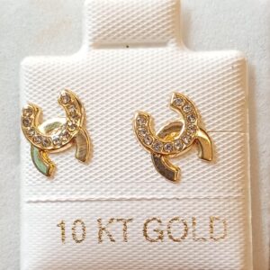 Broquel chanel con circonias (oro 10 k)