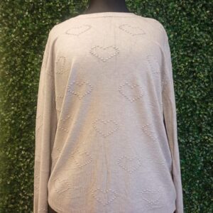 Sueter gris corazones
